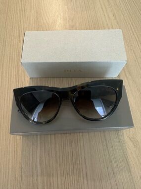 DITA Black Tortoiseshell Cat-Eye Sunglasses with Gradient Lenses